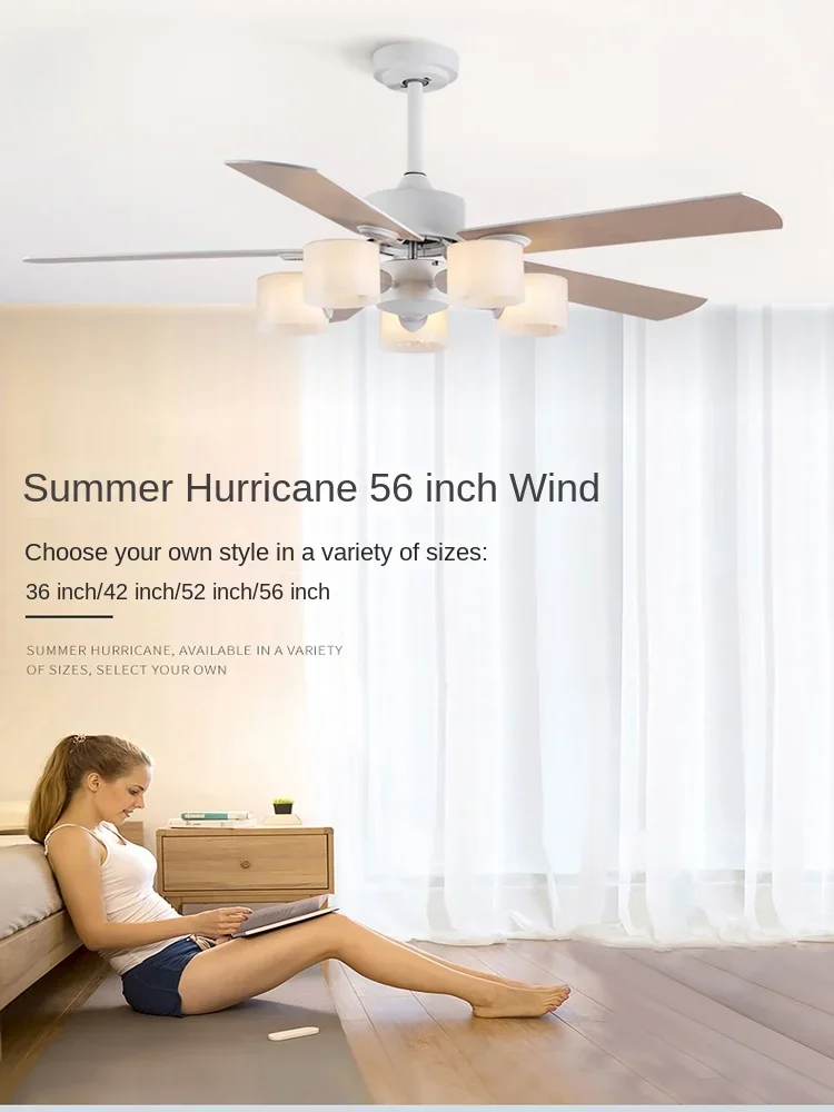 Nordic fan light dining room ceiling fan light living room home bedroom ceiling electric fan chandelier integrated wind