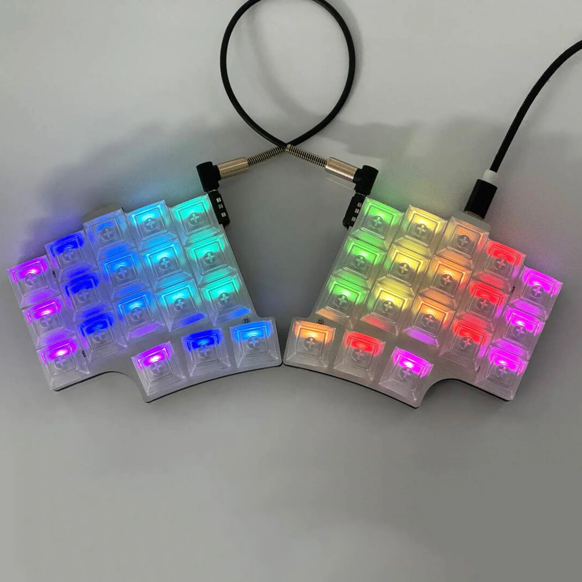 YMDK DSA Profile Transparent Keycap Set Blank Clear ABS Black White Keycaps for MX Mechanical Keyboard