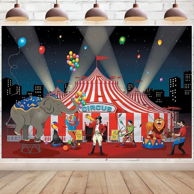 Circus Big Top Tent Backdrop Banner Carnival  Supplies Background for Photography Party Decoration Photo Booth Studio Props