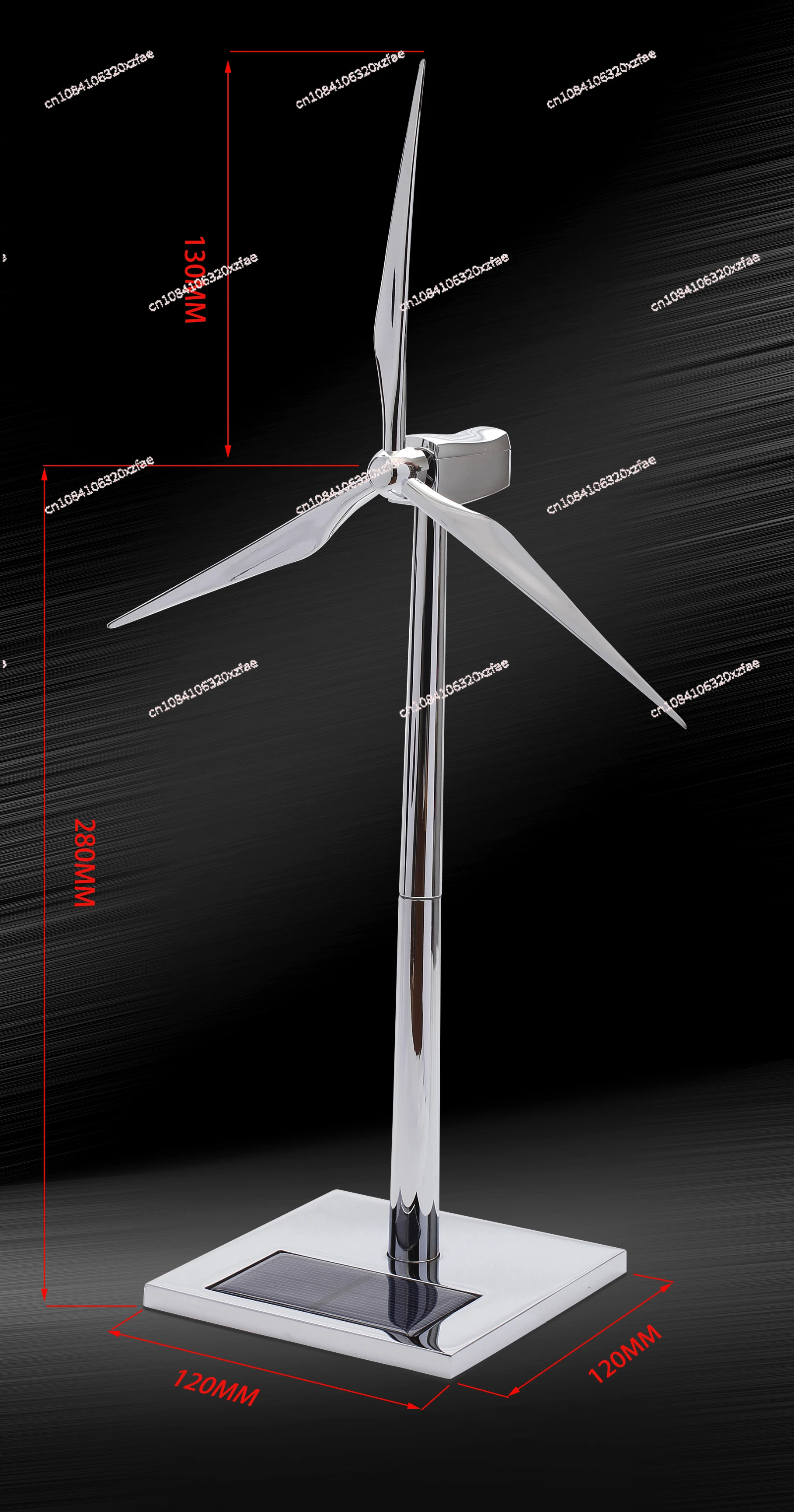 Wind Generator Windmill Toy Wind Energy Industry Gift Office Ornaments Solar Fan Model Silver