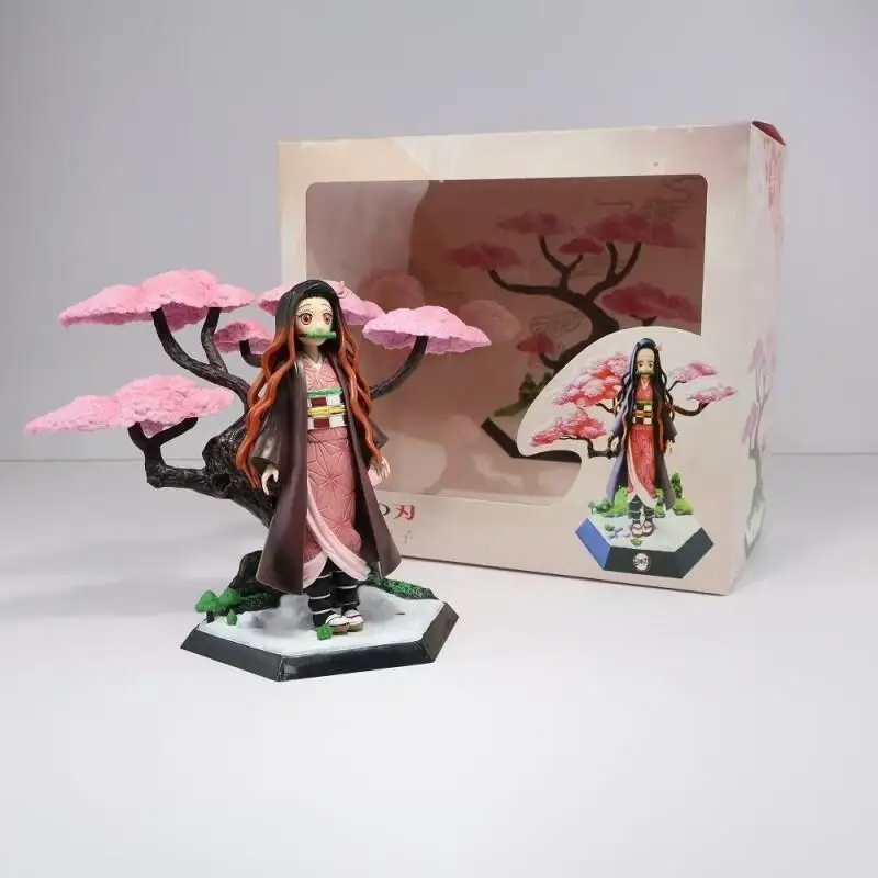 Demon Slayer Kamado Tanjirou Peripheral Kamado Nezuko Figure Kochou Shinobu Ornament Creative Cartoon Holiday Desktop Decoration