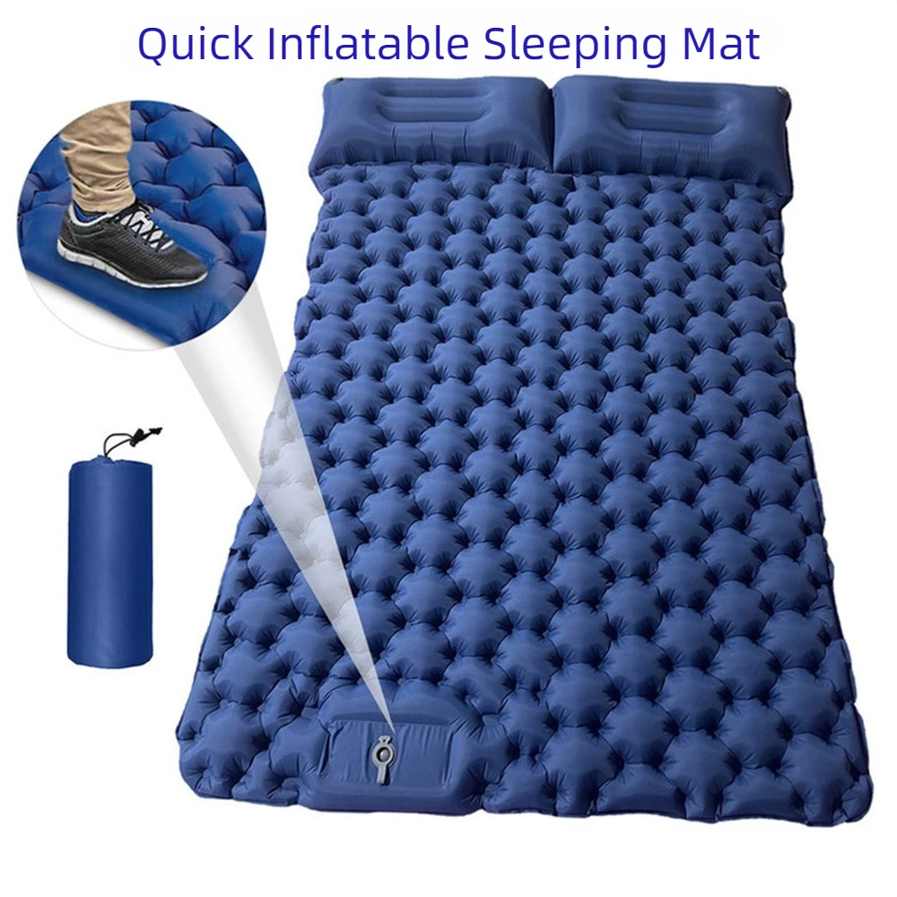 

60s Quick Inflatable Mattress Camping Mat Portable Air Mattress Waterproof Backpacking Sleeping Pad Moisture-proof