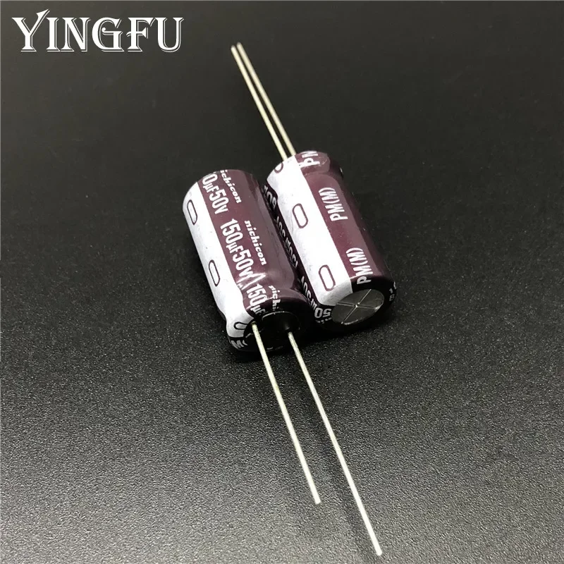 5ชิ้น/50ชิ้น150uF 50โวลต์ Nichicon PM ชุด10x20มม. 50V150uF ต่ำอิเล็กโทรไลติคอลูมิเนียมอิมพีแดนซ์