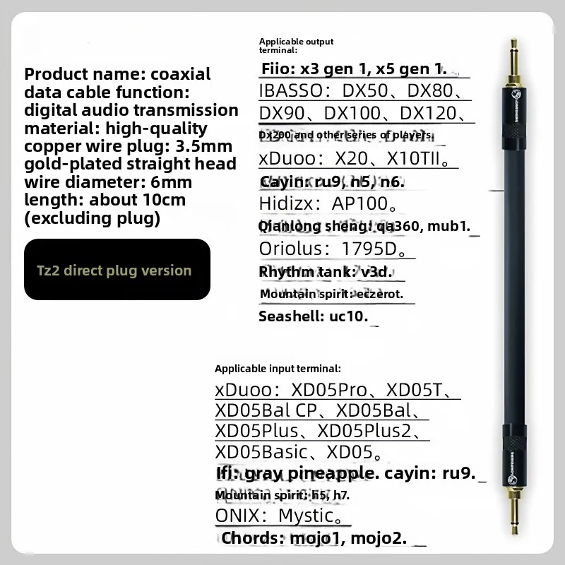 1PCS 3.5Mm fever digital audio coaxial cable 75 ohm coax
