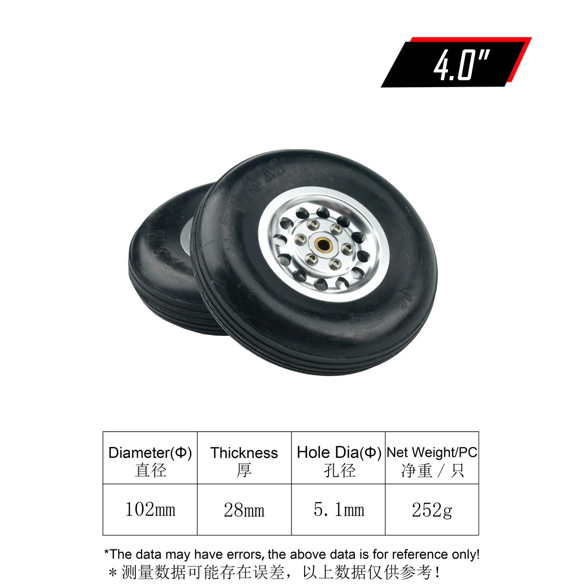 1 Paar Hoge Kwaliteit Rubberen Wiel Band W/Aluminium Hub 1.75 "/2.5"/ 3 "/3.5"/4 "/4.5"/5 ''Inch voor RC Vliegtuig Model Jet
