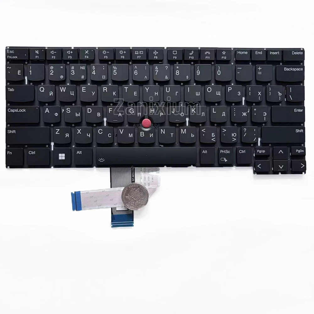 Teclado retroiluminado estadounidense/ruso para Lenovo Thinkpad T14S Gen 4 21F6 21F7 21F8 21F9,Thinkpad T14S Gen 3 21BR 21BS 21CQ 21CR,Thinkpad E14 Gen 5 21JK 21JL 21JR 21JS,Thinkpad R14 Gen 5,Thinkpad T14P Gen 1