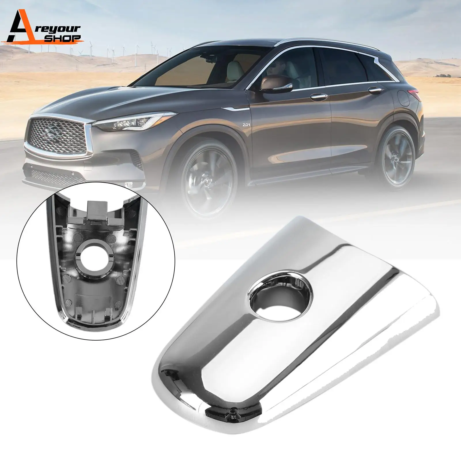 Areyourshop Chrome Door Handle Escutcheon For Infiniti QX60 QX70 QX80 2008-2019 80646-1BA0A Car Auto Parts