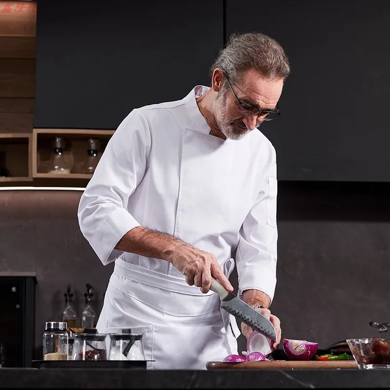 Catering Hotel Restaurant Keuken Werkuniform Lange mouw Cake Shop Baker Bakkerij Ober Chef-kokuniform voor heren