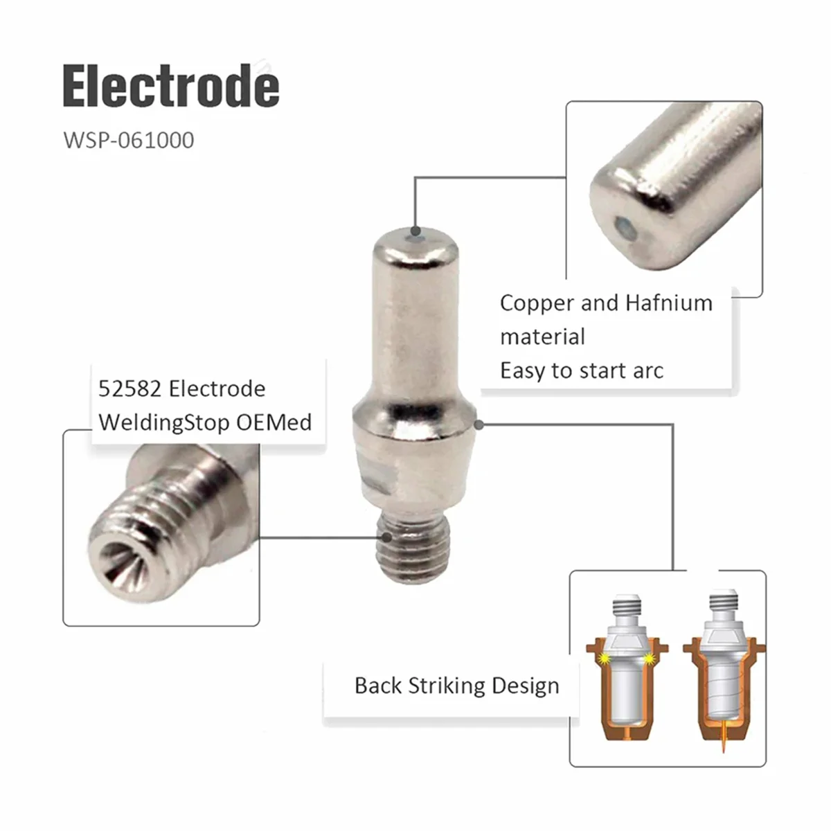 L33A_40Pcs البلازما نصائح عدة 1.0 مللي متر 1.1 مللي متر القطب 52582 ل IPT-60 PT60 PT40 IPT-40 البلازما الشعلة 1.0 مللي متر فوهة 51313P1.0