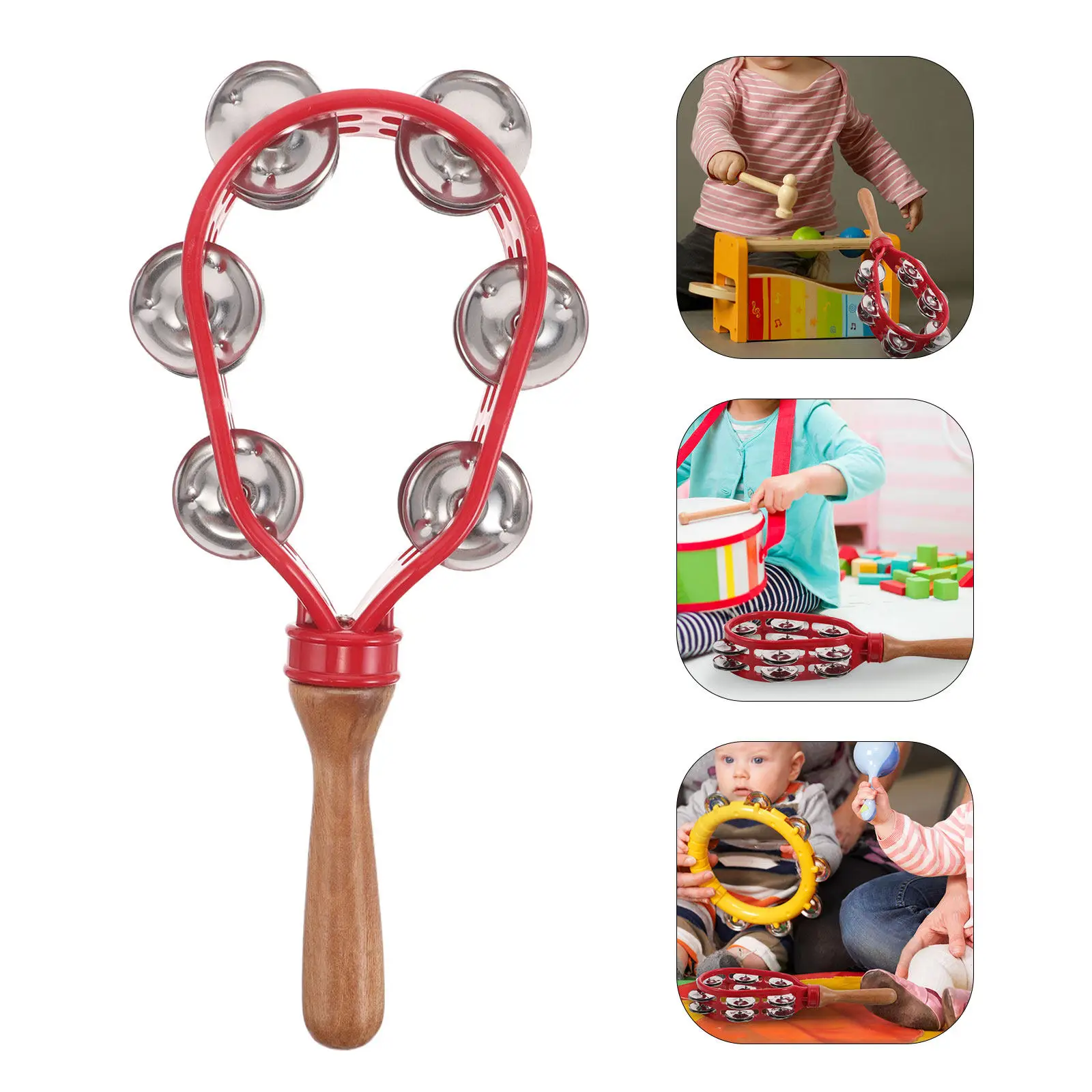 

Деревянный погремушка-колокольчик в форме красной тыквы для детей, музыкальный инструмент, развивающая игрушка для дошкольников, сувенир для вечеринки, рождественский подарок