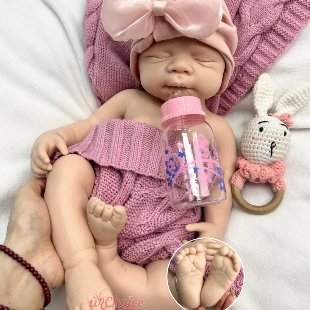 

50cm Unpainted Girl/Boy Pascale Realistic Silicone Reborn Baby Full Solid Blank Body Weighted Doll for Collector Christmas Gift