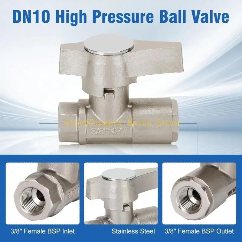 F68D 3/8in Interfaces Ball Valves Pressure Washer For Washer Guns Hose Accessories
