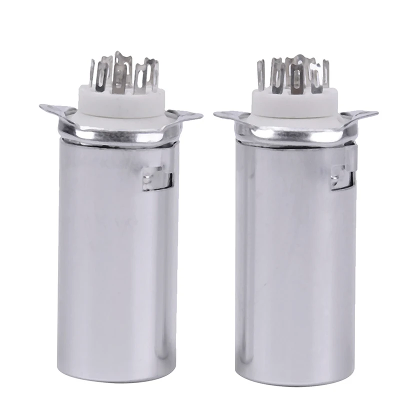 New Hot 2pcs Ceramics Socket GZC9-F-B-55 9 Pin Silver With Shield Caps Scaffolding Tube Socket Tube Sockets For 12AX7