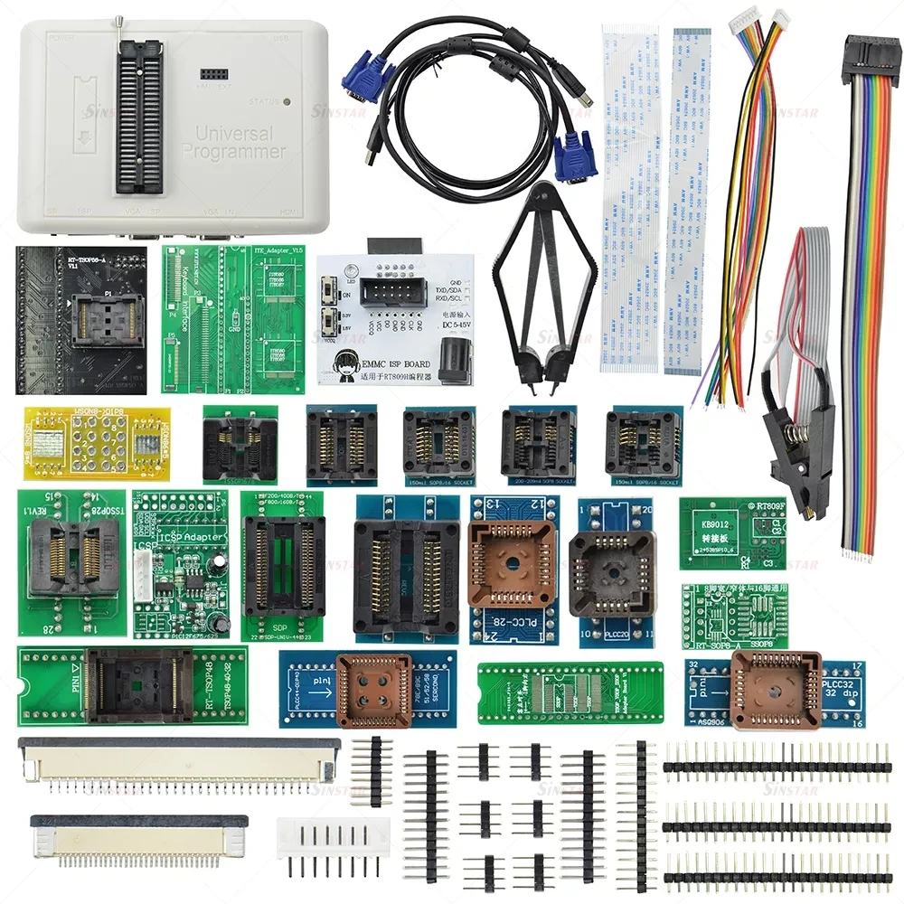 مبرمج RT809H EMMC-Nand FLASH العالمي + 35 Iterms مع كابلات EMMC-Nand أفضل من مبرمج XGecu T56 2023 Newewt