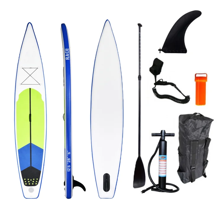 12'6 381cmrace sup cheap inflatable paddle board race sup stand up paddle water sports customized inflatable sup