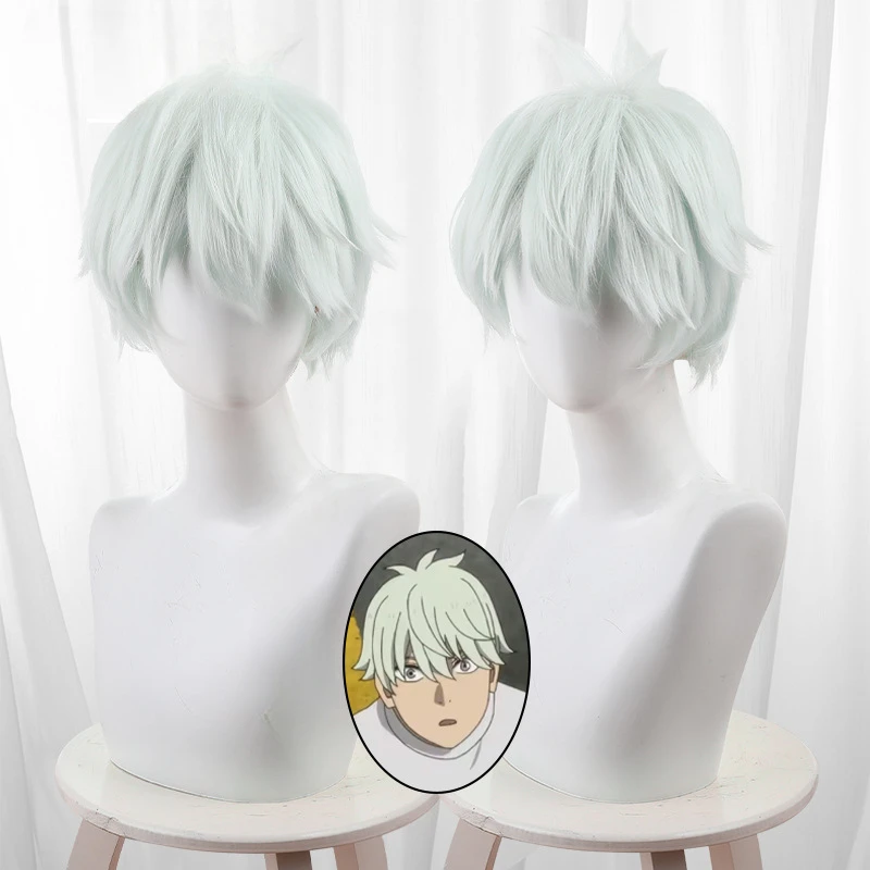 Anime Kaiju No. 8 Reno Ichikawa Cosplay Props Wig Light Green Short Hair Fashion Carnival Role Play Party Wig Halloween