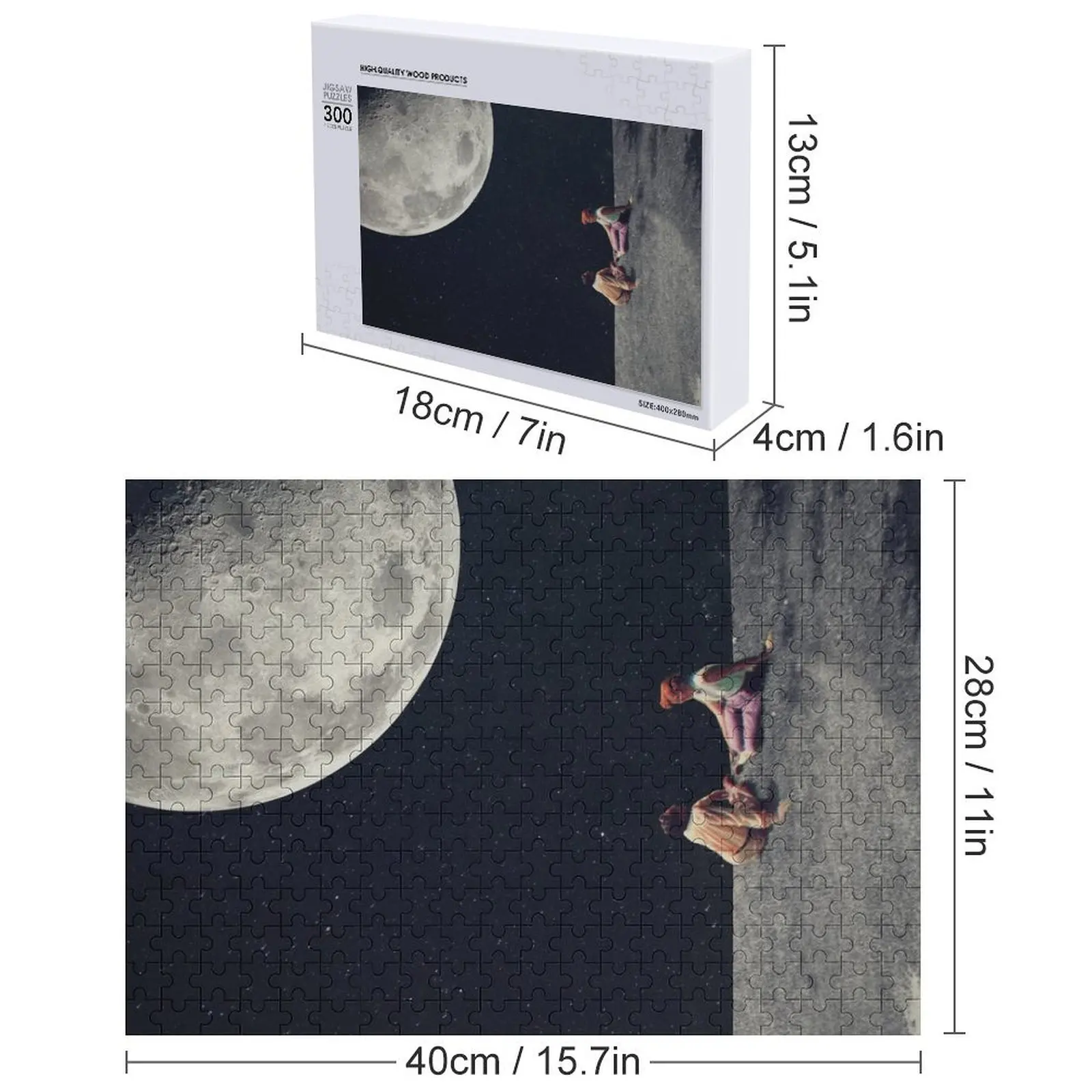ฉันมอบดวงจันทร์ให้คุณเพื่อรอยยิ้ม จิ๊กซอว์ไม้ ของเล่นสำหรับผู้ใหญ่ ปรับแต่งได้ ปริศนาไอคิว