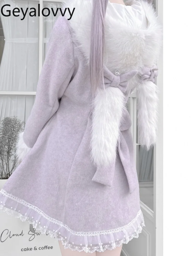 

Съемная шапка, двухслойное утолщенное шерстяное пальто, осень-зима, новое милое универсальное облегающее пальто с высокой талией