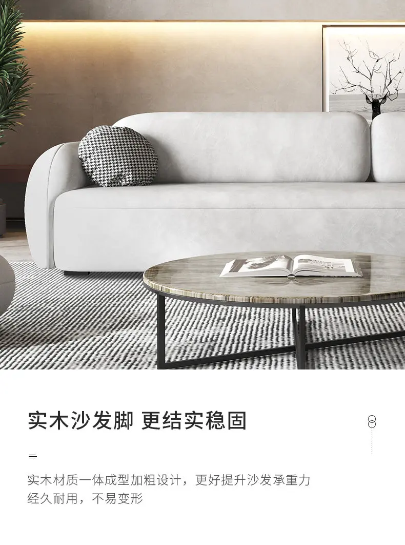 Simple three-person combination fabric sofa, latex sofa small apartment living room