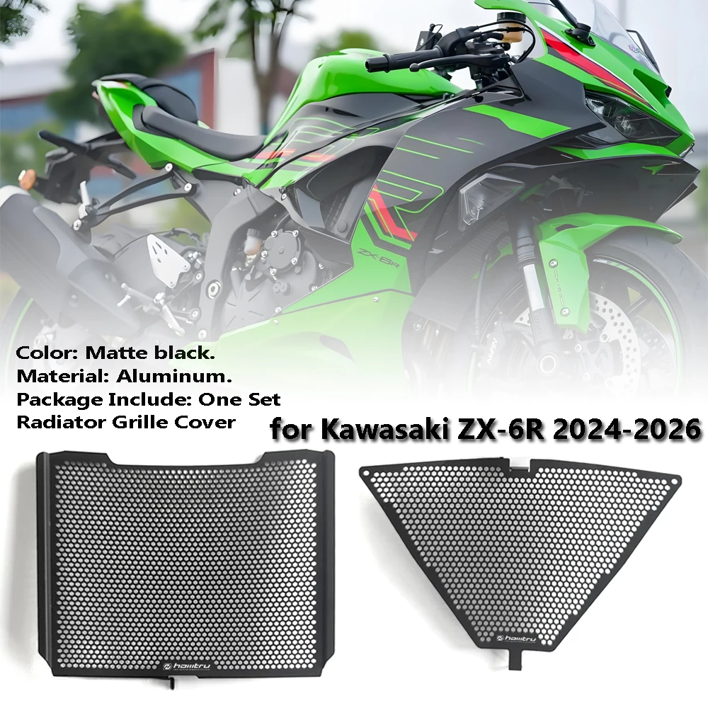 

Honeycomb shape Motorcycle Radiator Core Guards Grille Cover Protection Fit for Kawaskai ZX-6R ZX6R 2024-2026