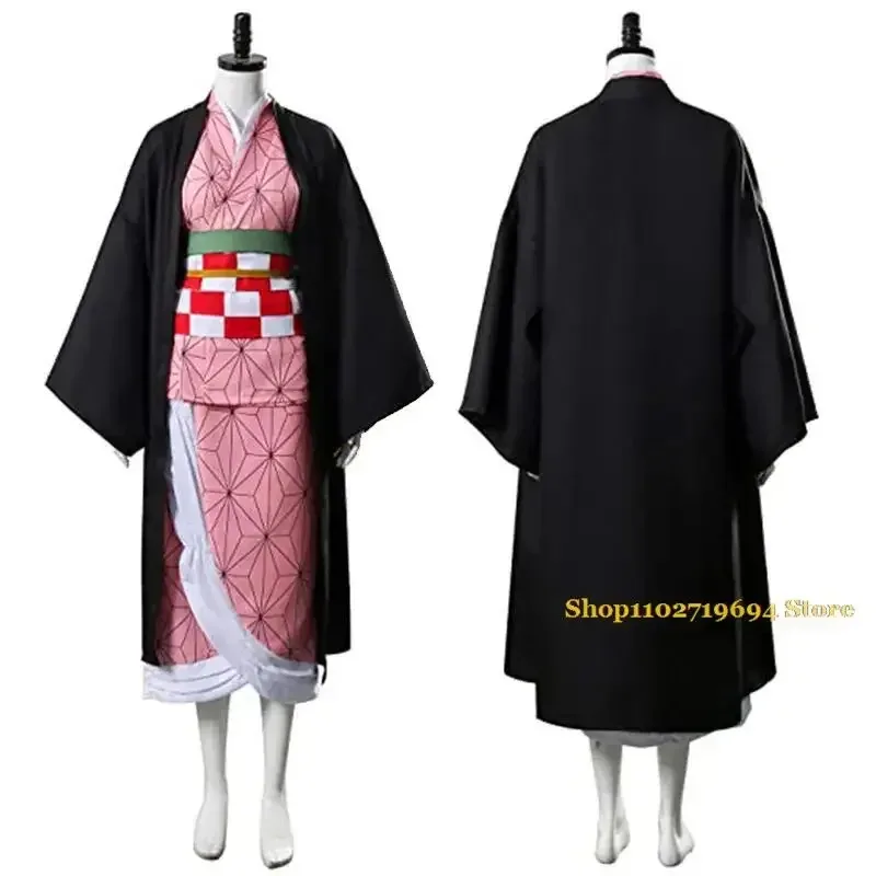 Bear's Den Demon Slayer Kamado Nezuko Cosplay Costume Anime Kimetsu No Yaiba Uniform Adult Kids Hallowe New 2025