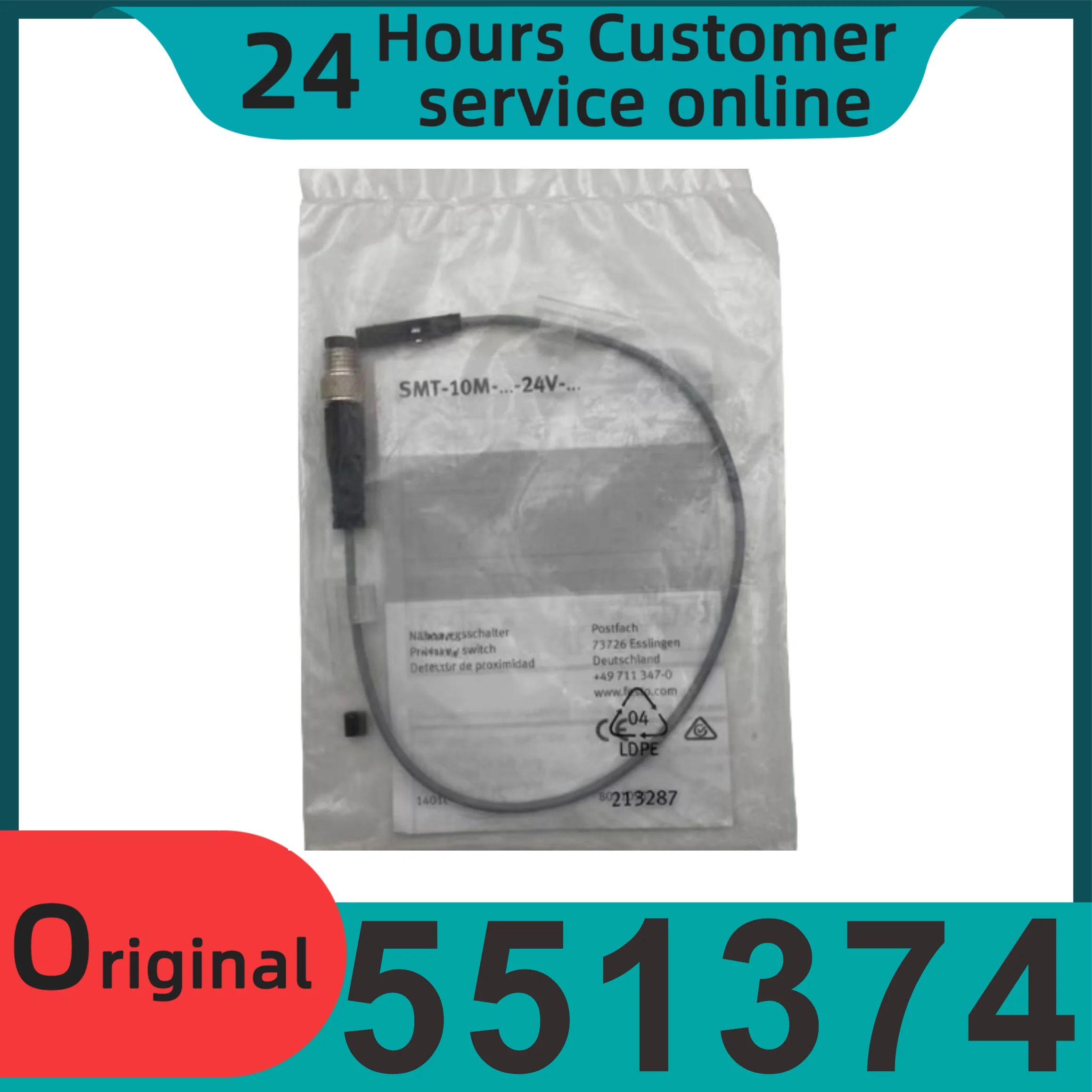 

New original proximity switch SMT-10M-PS-24V-E-2.5-Q-OE 551374 reluctance type