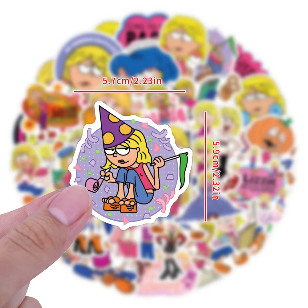 10/30/50pcs Disney Funny Lizzie Mcguire Stickers Anime Cute Cartoon PVC Decals for Kids Graffiti Phone Sticker Fun Classic Toys