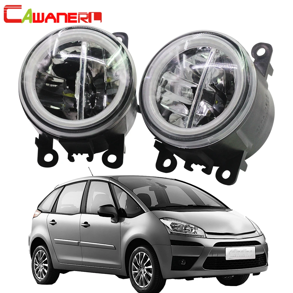 

2 X Car Angel Eye Fog Light Assembly For Citroen C4 Picasso Grand Picasso 2006-2020 LED Fog Daytime Running Lamp DRL H11 4000LM