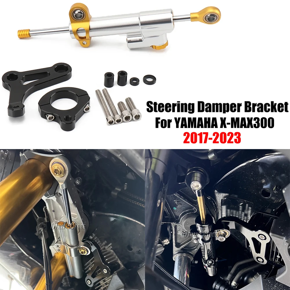 

Motorcycle CNC Steering Damper Stabilize Dampers Bracket Kit For Yamaha X-MAX300 X-max 300 XMAX300 XMAX 300 2017-2023 2022 2021