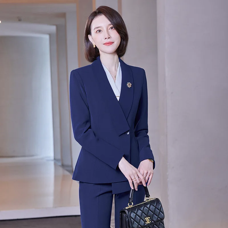 

Formal Elegant Blazers Professional Office Business Work Wear OL Style Suits with Pants and Jackets Coat Spring Autumn Pantsuits