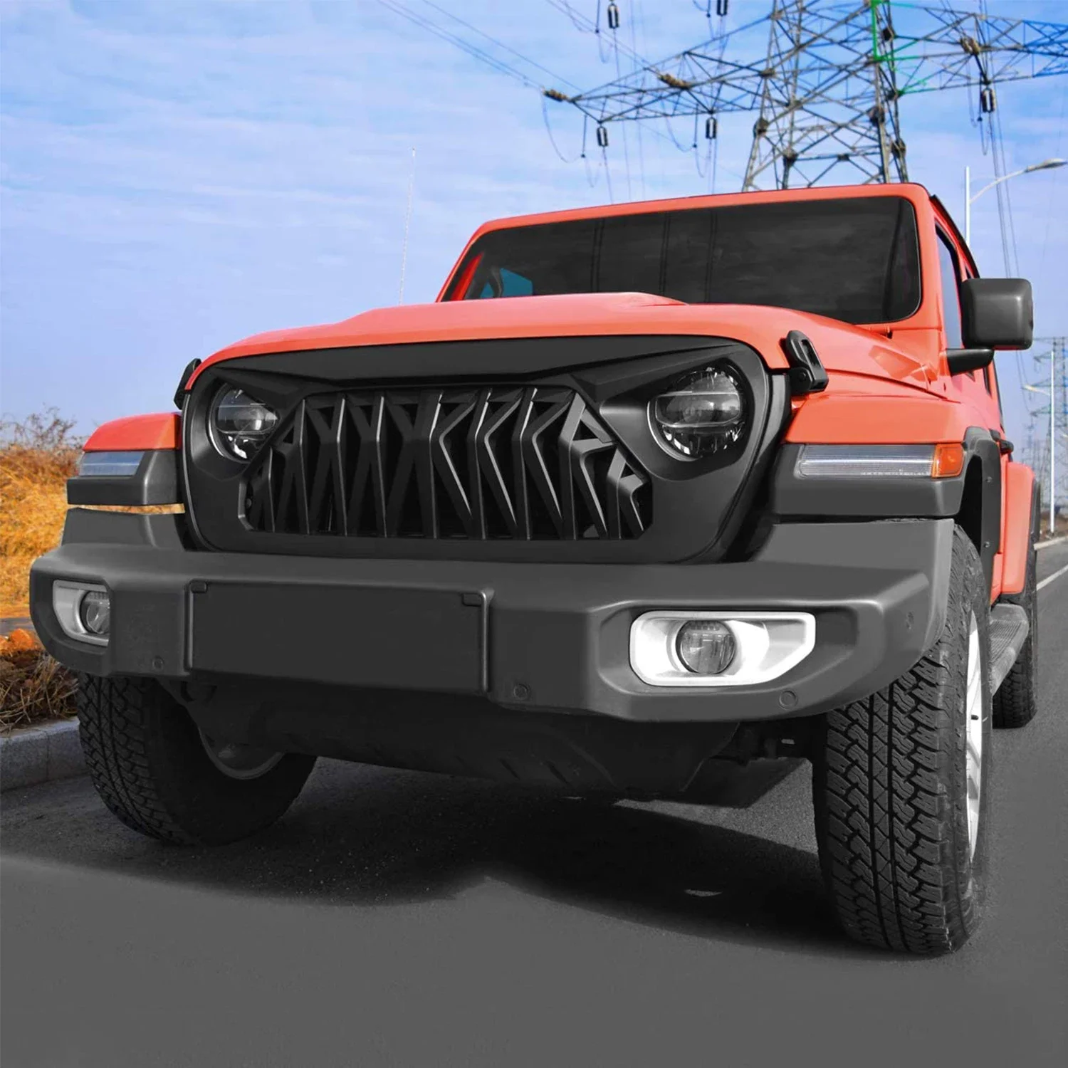 Spedking 2018 2019 2020 2021 4x4 offroad accessories front bumper grill for JEEP WRANGLER JL JT