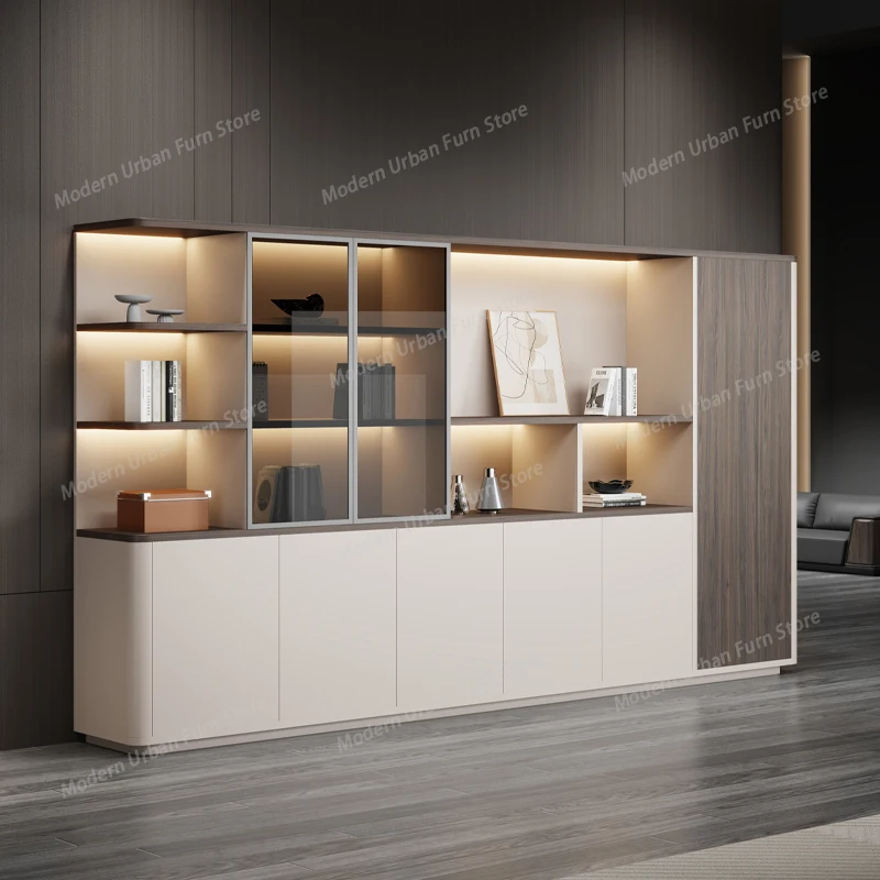 Luxury Nordic Office File Cabinet Wooden Data Cabinet Floor-toceiling Data Locker Modern Simple Wall Partition Cabinet Furniture
