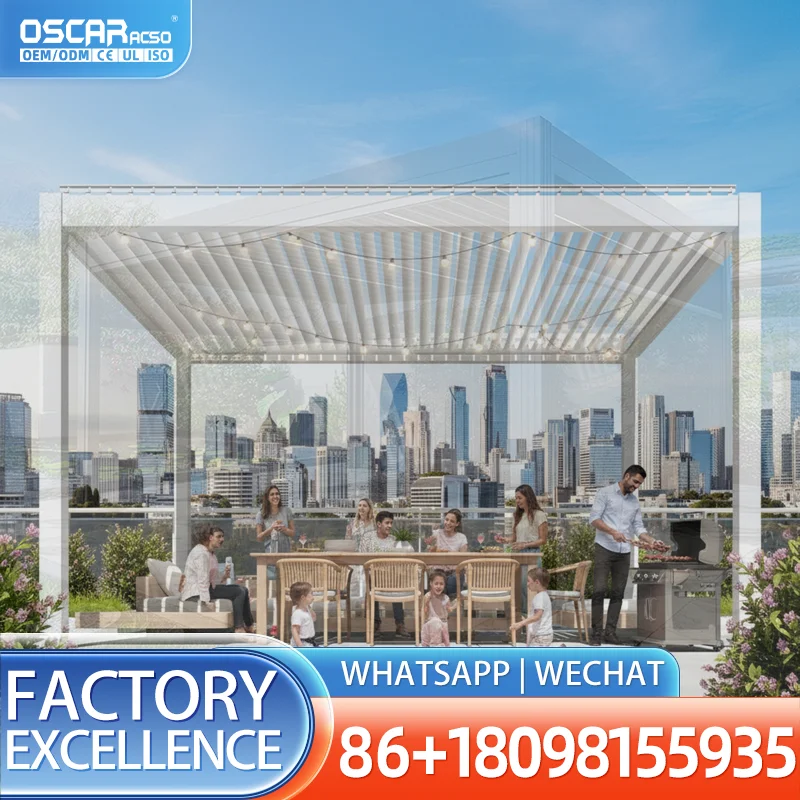 12 X 156 Feet Louvered Waterproof Pergola Patio Cover for Outdoor Garden Backyard pergola