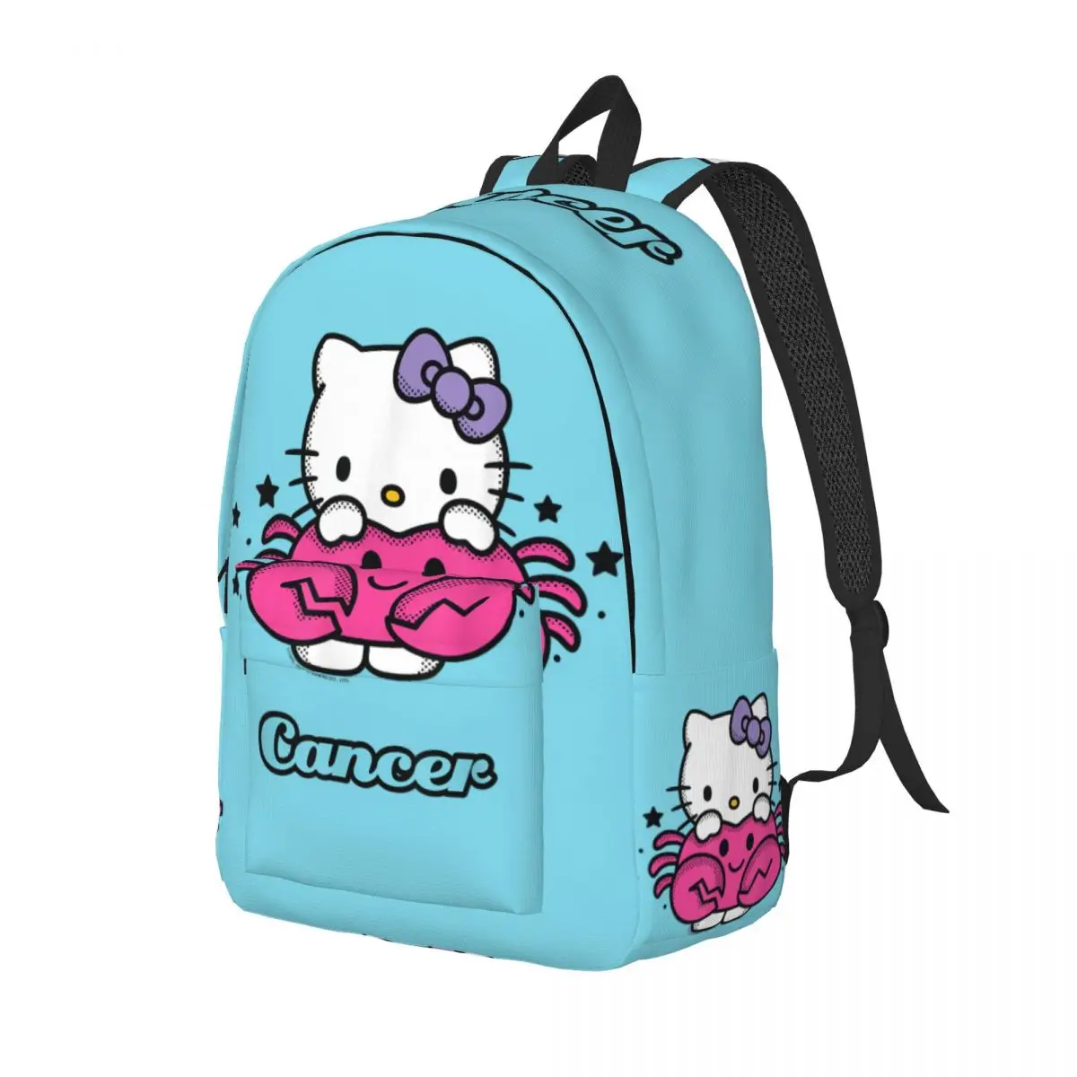 Mochila para el cáncer del zodiaco de Hello Kitty, mochila para preescolar, guardería, estudiante, Grecia, bolsas para libros de astronomía, mochila de viaje para niños y niñas
