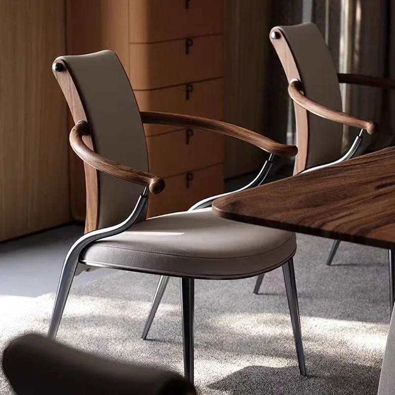 Backrest Guest Chair Stainless Steel Tea Table Chair