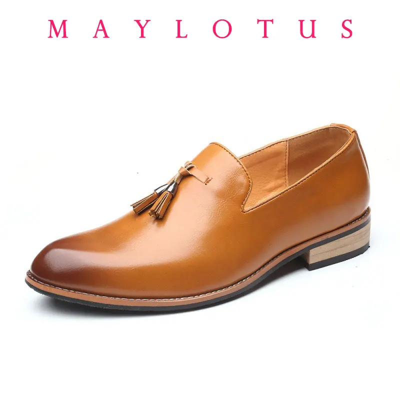 

Mens Leather Shoes Office Men Formal Oxfords Pointed Oxford Wedding Leather Men Dress Shoes Fringed Loafers Social Shoesc
