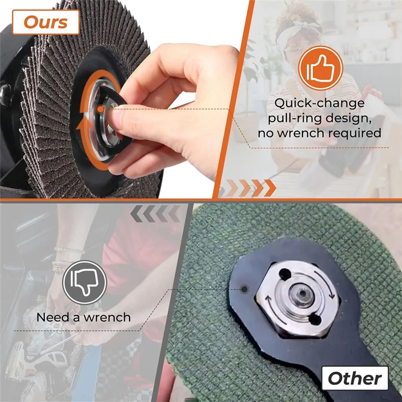 

A53Q-Angle Grinder Adapter Kit With Change Angle Grinder Nut,Suitable For 5/8 Inch-11 Thread XLOCK Angle Grinder,Conversion