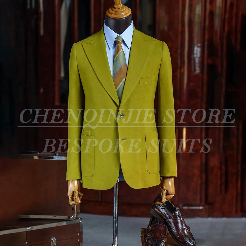 

Роскошные мужские костюмы по индивидуальному заказу, однобортный пиджак с лацканами, брюки, комплект из 2 предметов, официальная мужская одежда для выпускного вечера, костюм Homme