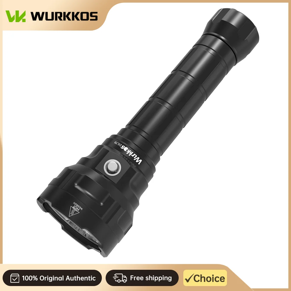 

Профессиональный фонарь для дайвинга Wurkkos DL70, 13 000 люмен, сверхъяркий прожектор, водонепроницаемость IPX8, для дайвинга, снорклинга и рыбалки
