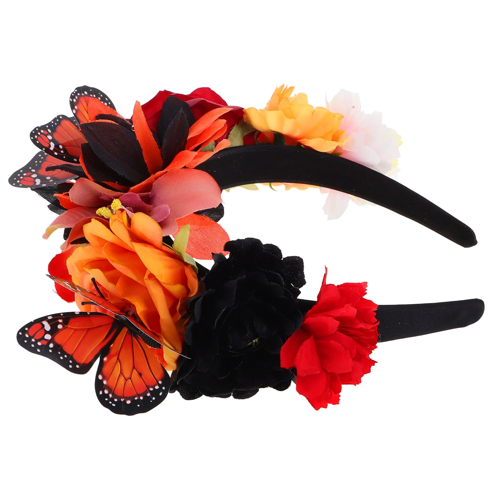 

Flower Butterfly Headb Women Costume Prom Soft Simulated Flowers HairDecoration Event Headpiece Fairytale Style Decorative