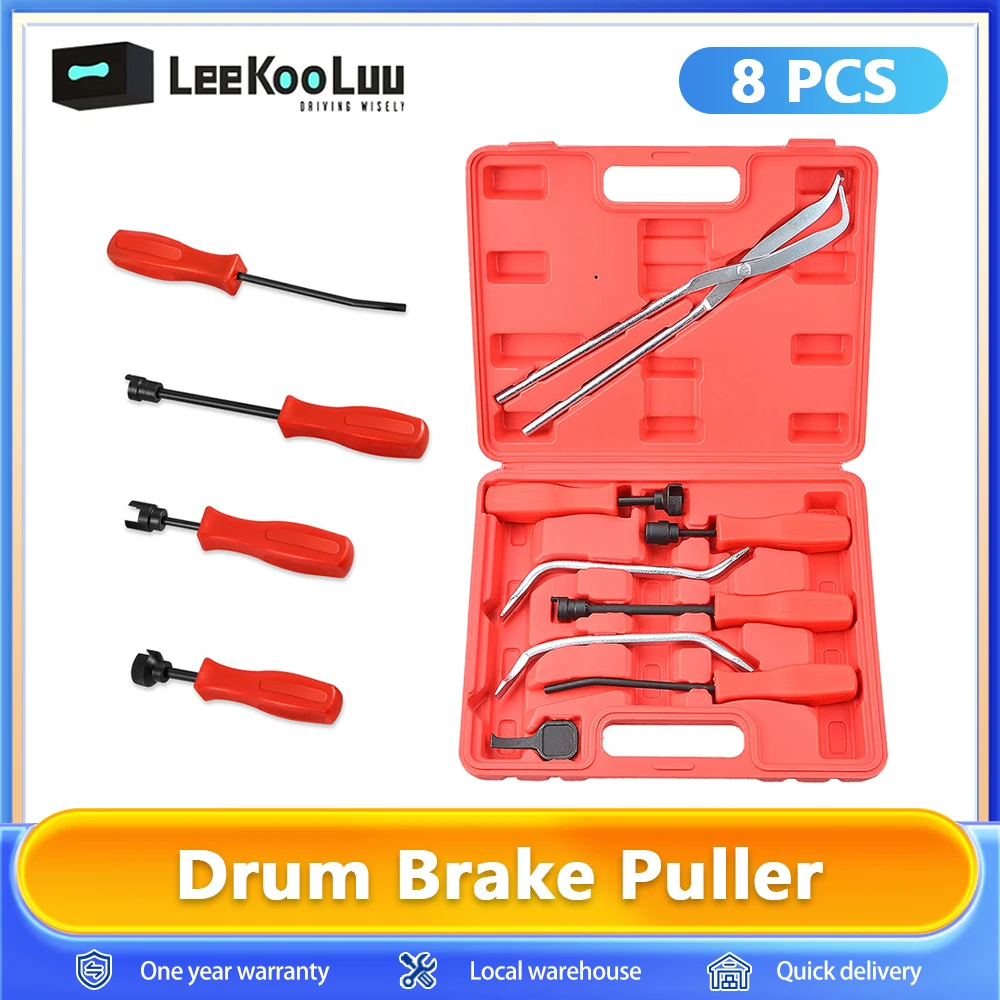Leekooluu-Extracteur de frein à tambour universel avec étui de transport, kit d'outils de retrait principal, freins à tambour automobiles, ensemble de 8 pièces