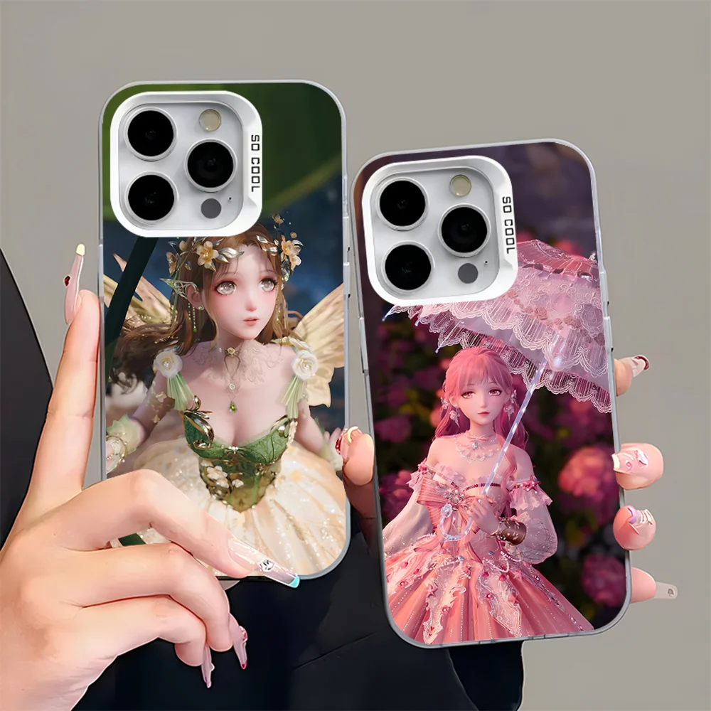 

Infinity Nikki Princess Phone Case For iPhone 16,15,14,13,12,11,Pro,Max,Plus,Mini,XS,SE Anti Fall Gray Silver Matte Hard Bumper