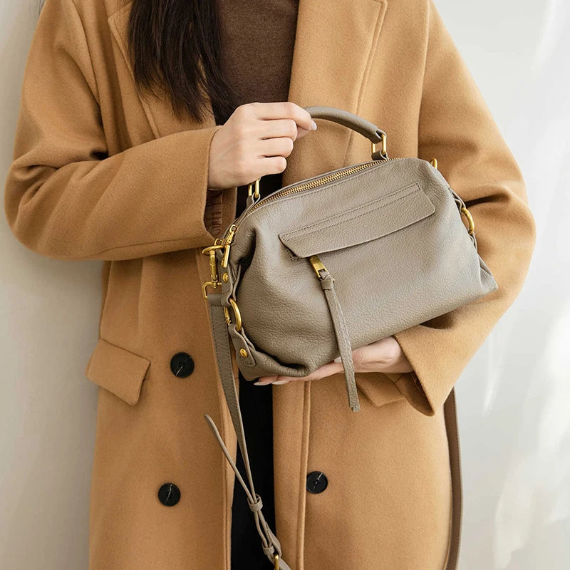 

Touch Miss Винтажная сумка-подушка Boston, женская сумка-подушка из воловьей кожи с верхним слоем, сумка с наклонным крестом на одно плечо, универсальная сумка, повседневная простая...