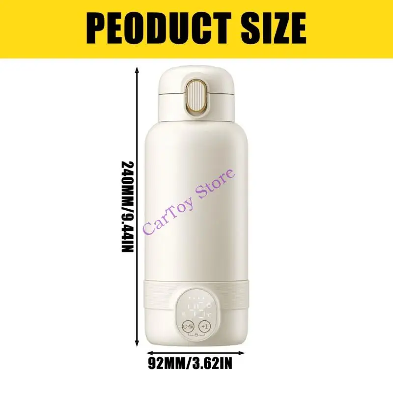 جهاز تسخين حليب الأطفال الكهربائي المحمول من الفولاذ المقاوم للصدأ، شاشة LED داخلية لمراقبة درجة الحرارة في الوقت الحقيقي، تصميم #6