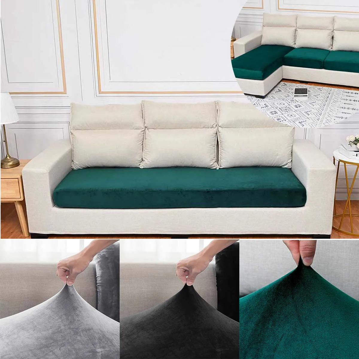 Slipcovers Sofa Cover, Wear-Resistant Universal Sofa Cover, Soft Comfortable Stretch Separate Couch Cushion , Sofa Chaise Covers