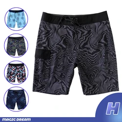 2024 Jun Men Summer New Waterproof Beach Shorts With Pocket Phantom Bermuda Board Shorts Swim Quick Dry Casual Diving  Swimwear