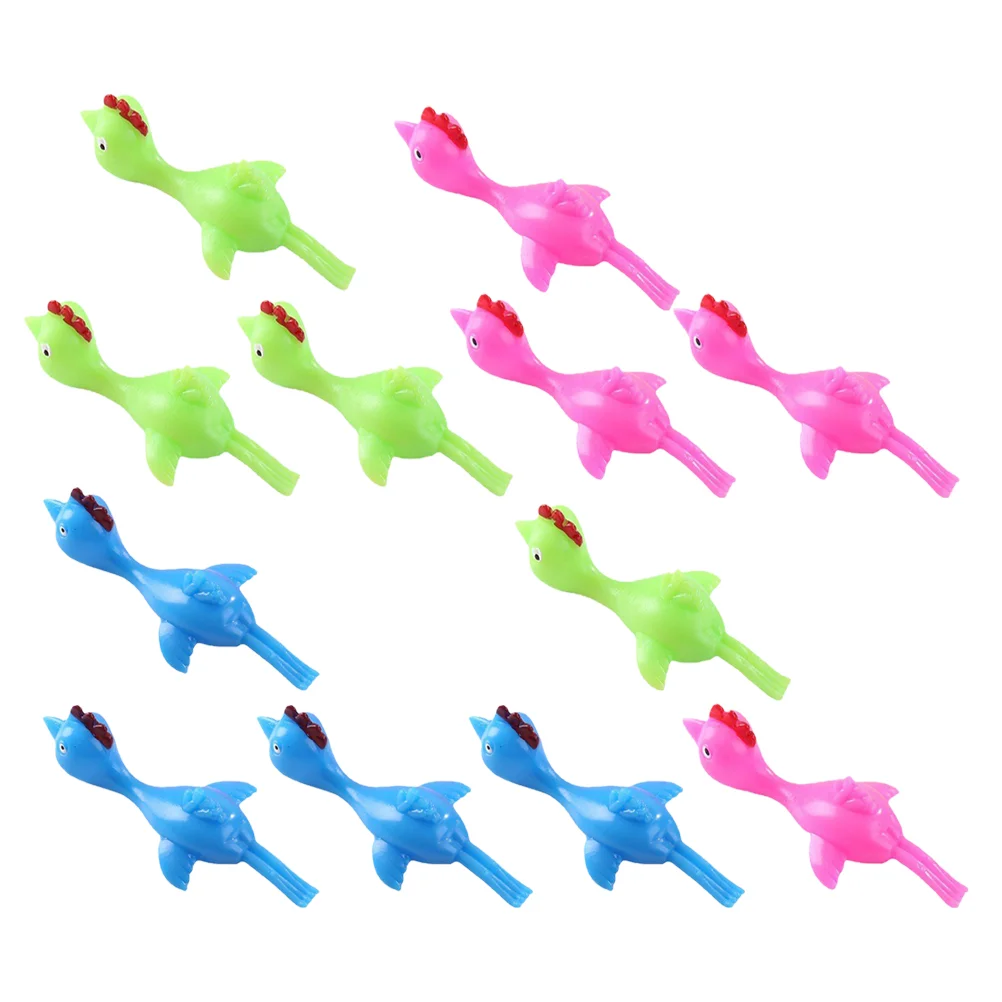 30pcs Chicken Finger Toys Chickens Flying Toys Party Stretch Shotting Chicken Toys