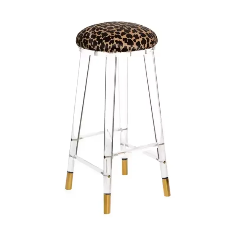 

High Quality Modern Style Clear Acrylic Bar Stool Bar Chair With Cushion For Living Room Furniture