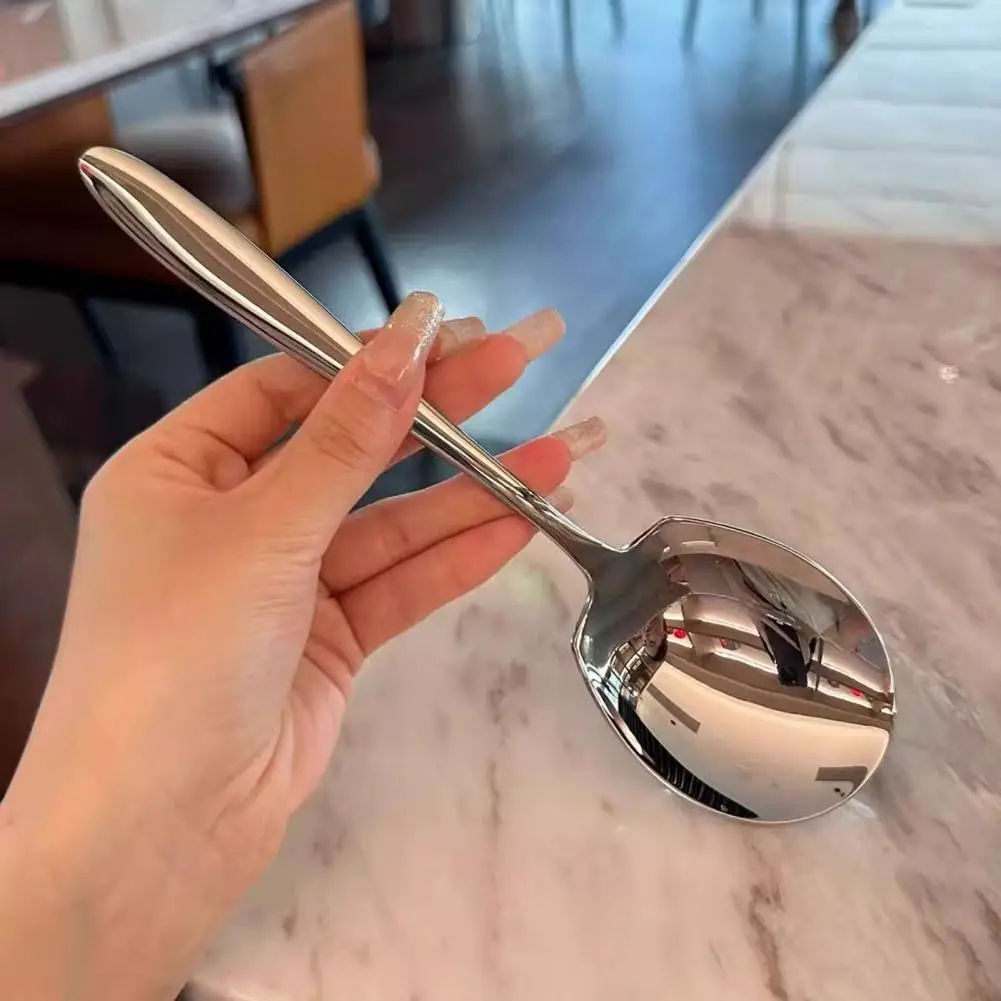 Stainless Steel Serving Spoon Touch Kitchen Utensil 2 Pcs Stainless Steel Spoons with Ergonomic Handles Mirror for Kitchen