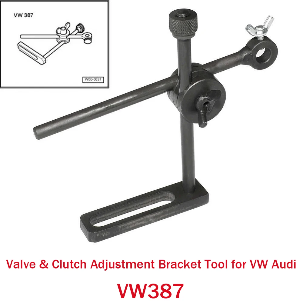 

Инструмент для регулировки клапанов и сцепления, кронштейн для индикатора положения, специальный инструмент VW387